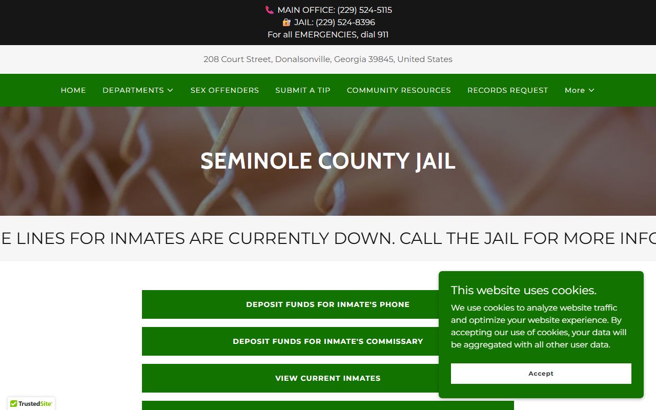 Seminole County Jail official facility page with inmate records links